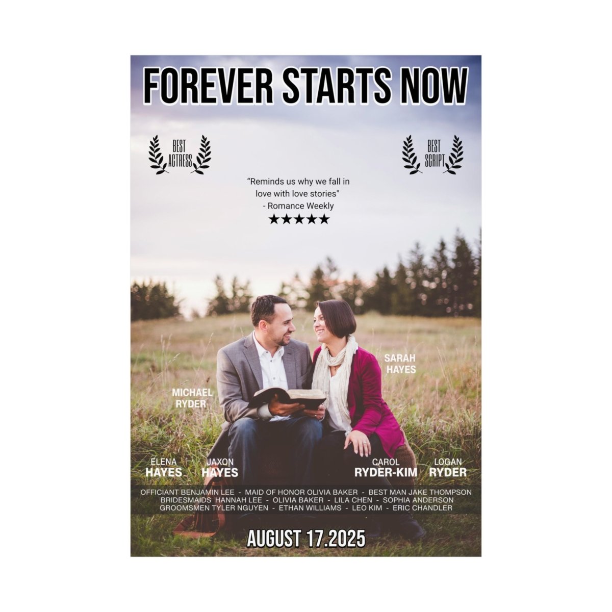 Personalized Hollywood - Style Save - the - Date Poster - My Wedding Journey