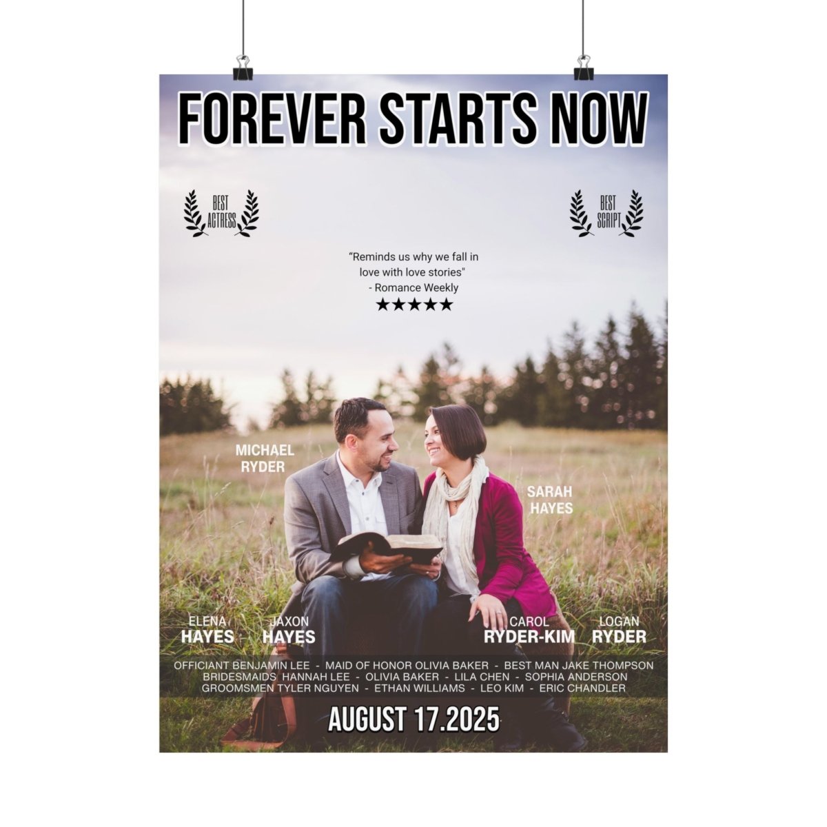 Personalized Hollywood - Style Save - the - Date Poster - My Wedding Journey