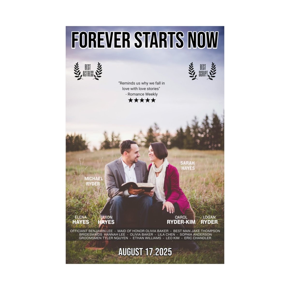 Personalized Hollywood - Style Save - the - Date Poster - My Wedding Journey