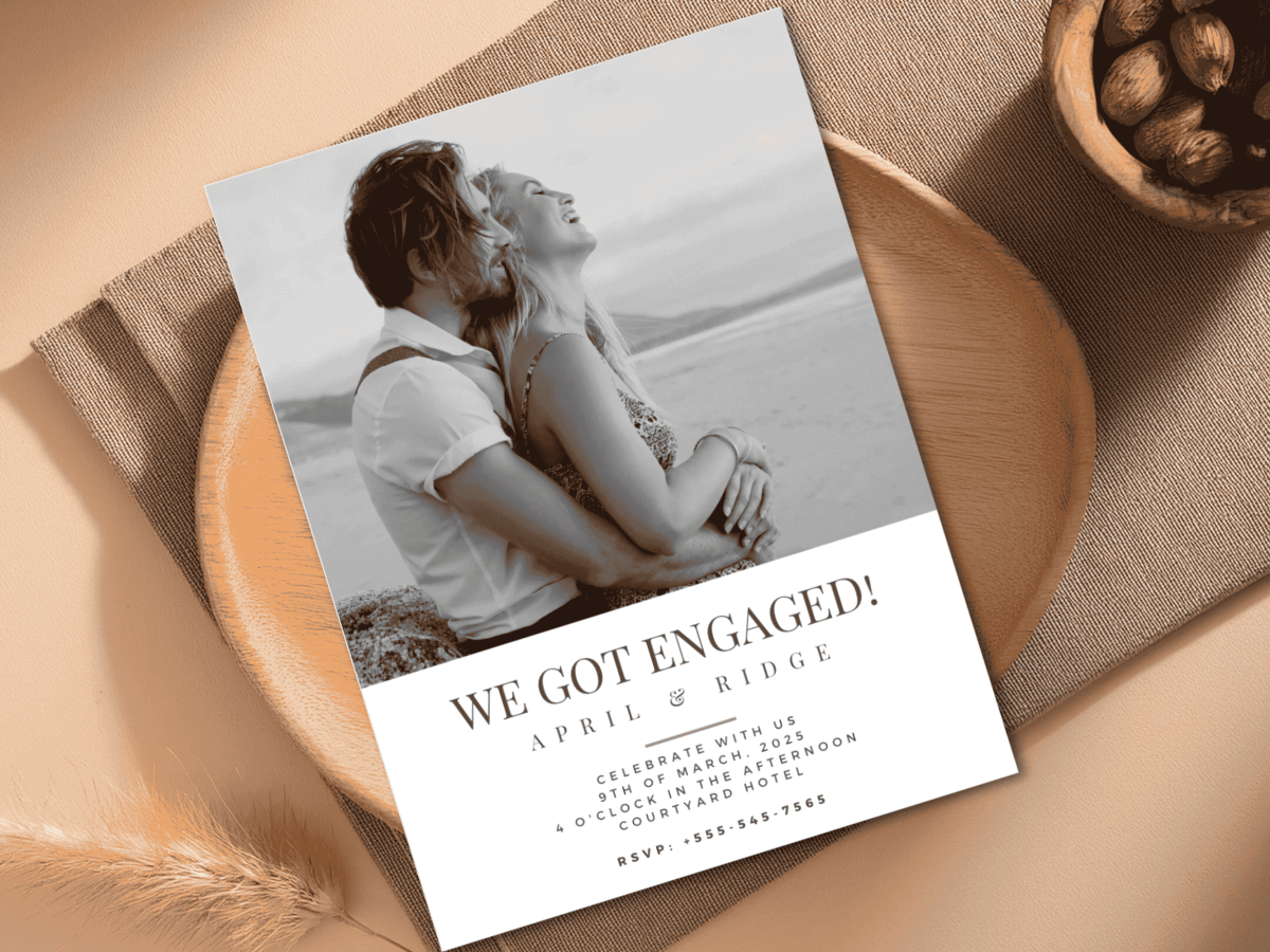 Editable Engagement Party Photo Invitation Templates Bundle (5x7 and 6x8 inches) - My Wedding Journey