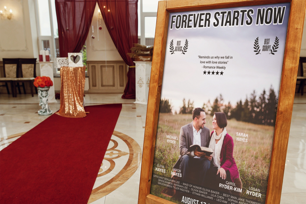 Personalized Hollywood - Style Save - the - Date Poster - My Wedding Journey