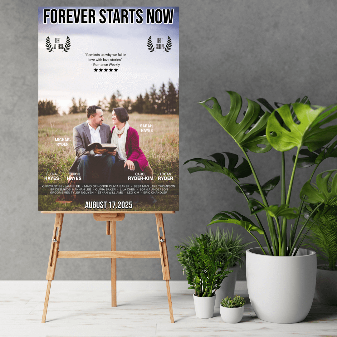 Personalized Hollywood - Style Save - the - Date Poster - My Wedding Journey