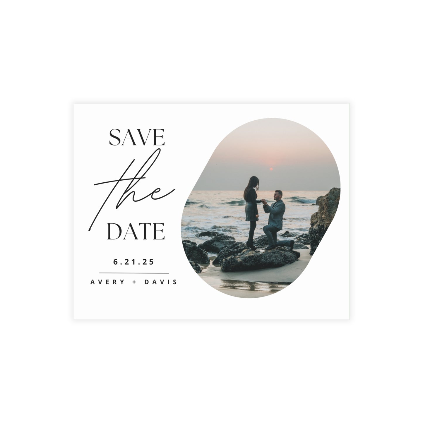 Personalized Save-the-Date Postcard Bundle with Envelopes (Horizontal)