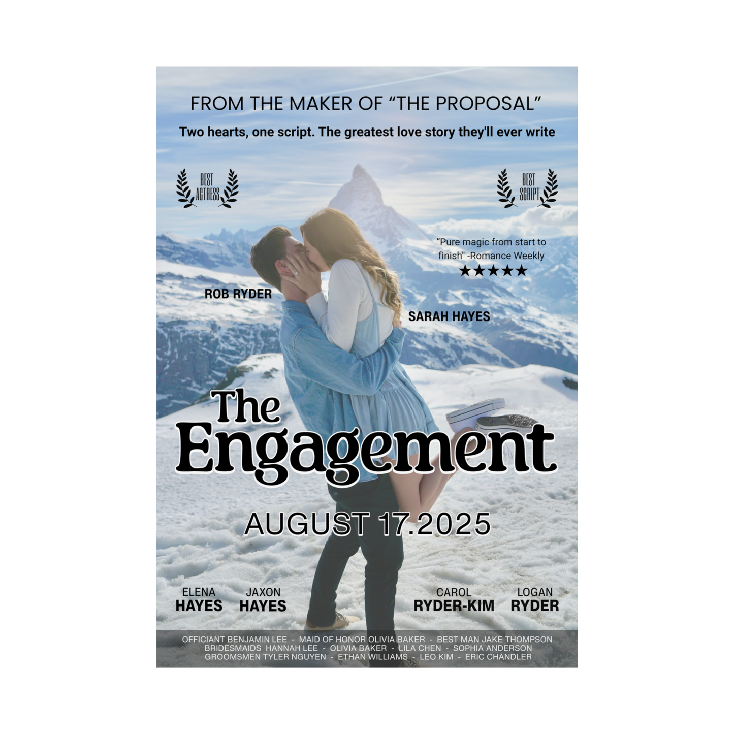 Personalized Movie Poster Engagement Announcement