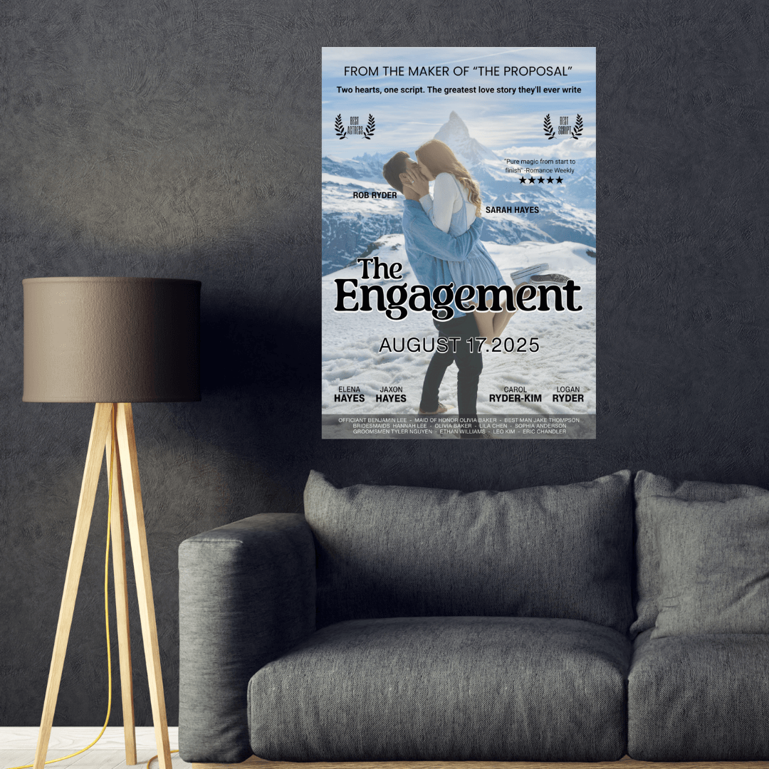 Personalized Movie Poster Engagement Announcement