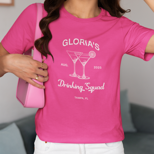 Custom Bride & Bridesmaids Matching T-Shirts - Personalized with Bride's Name, Date & Location