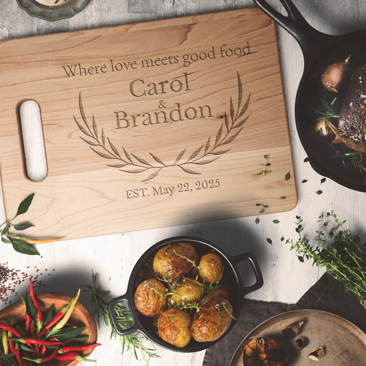 Personalized Engraved Maple Cutting Board - My Wedding Journey
