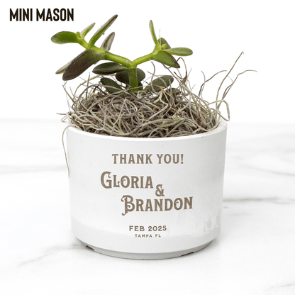 Personalized Eco - Friendly Mini Desk Plant Wedding Keepsake - My Wedding Journey