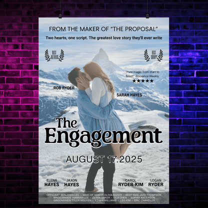 Personalized Movie Poster Engagement Announcement