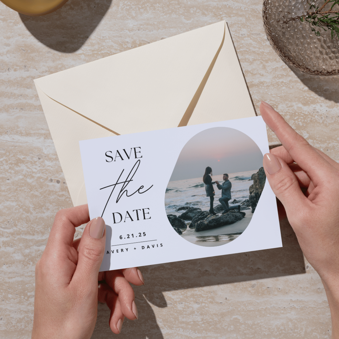 Personalized Save-the-Date Postcard Bundle with Envelopes (Horizontal)