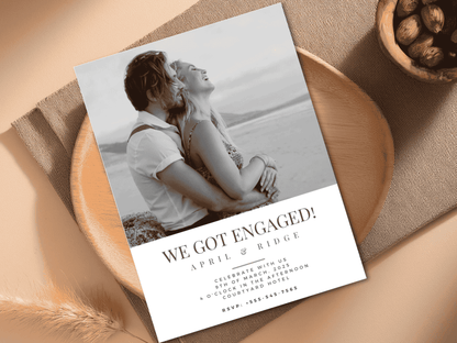 Editable Engagement Party Photo Invitation Templates Bundle (5x7 and 6x8 inches)