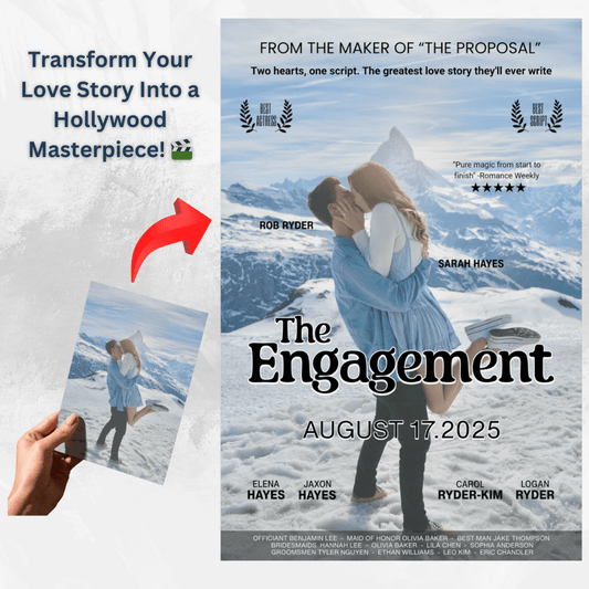 Personalized Movie Poster Engagement Announcement