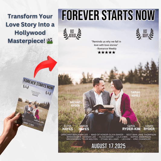 Personalized Hollywood - Style Save - the - Date Poster - My Wedding Journey