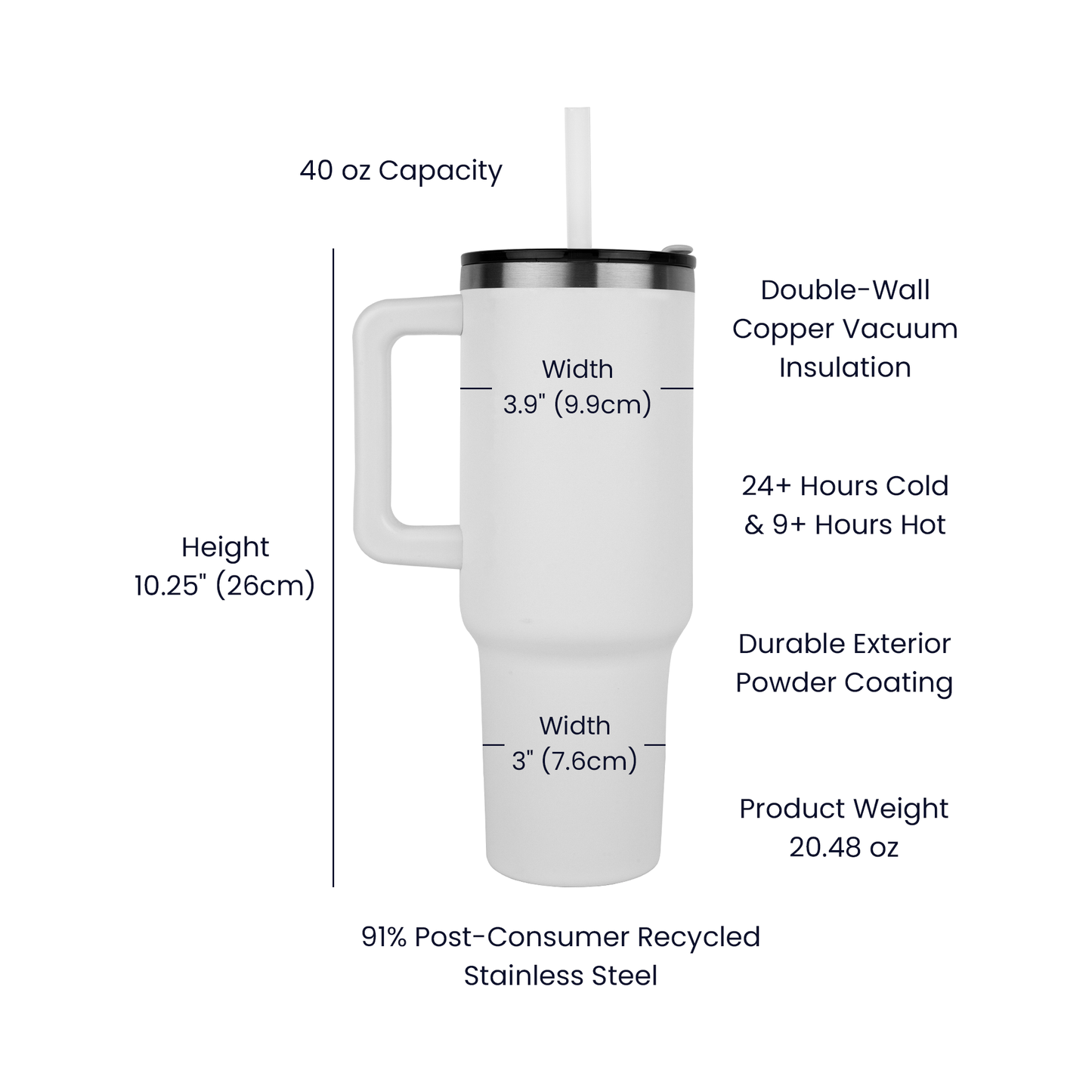 Personalized Laser Engraved 40oz Tumbler