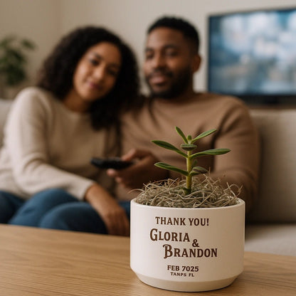Personalized Eco - Friendly Mini Desk Plant Wedding Keepsake - My Wedding Journey