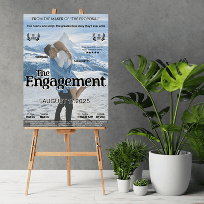 Personalized Movie Poster Engagement Announcement